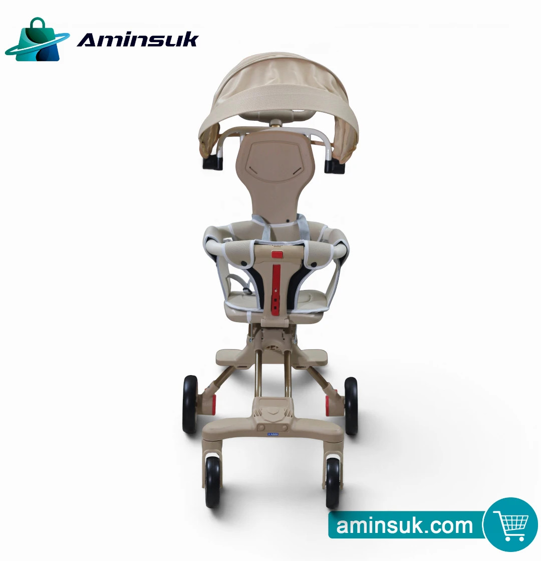 Premium Baby Stroller with Canopy Cream White | Baby Stroller Bangladesh thumbnail 2