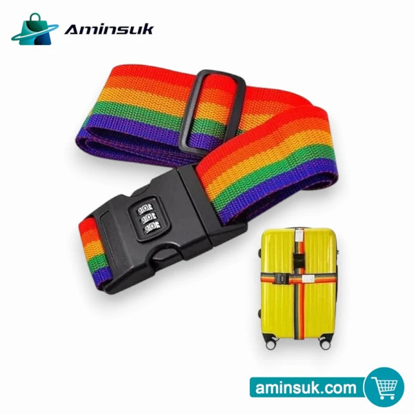 Rainbow Luggage Strap with Combination Lock thumbnail 3