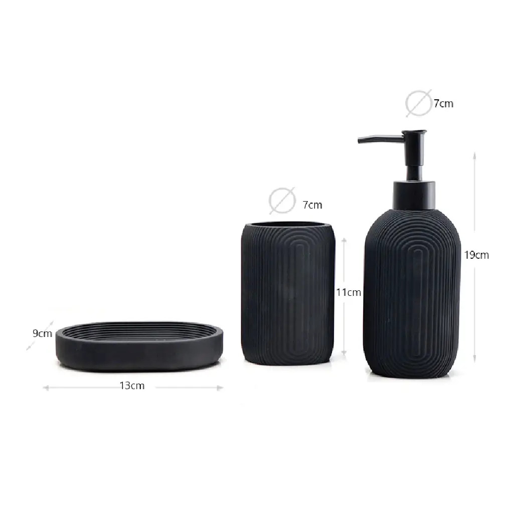 Brim 3-piece Bathroom Set – Black thumbnail 2