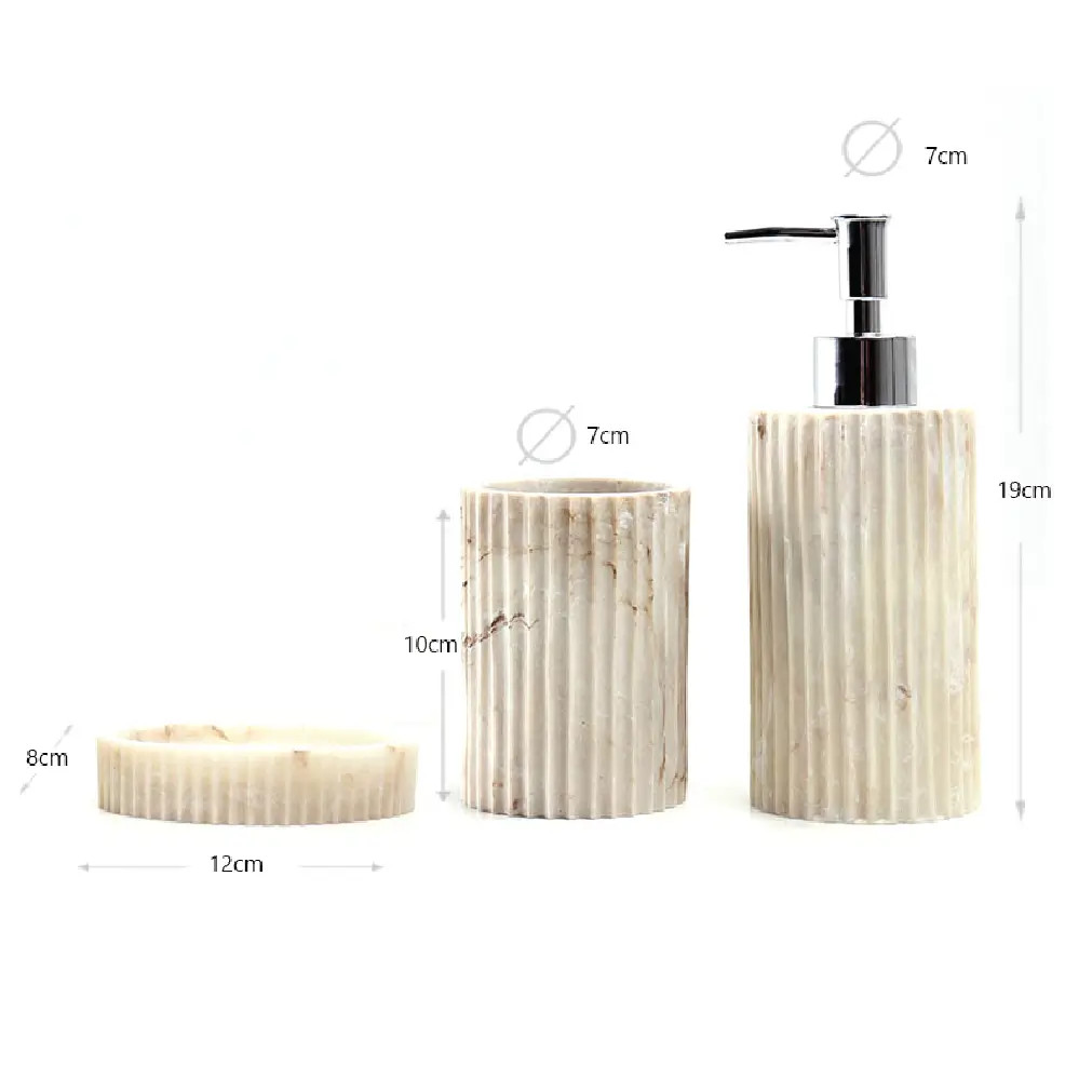 Premium White Resin Bathroom Accessory Set – 3 Piece thumbnail 2