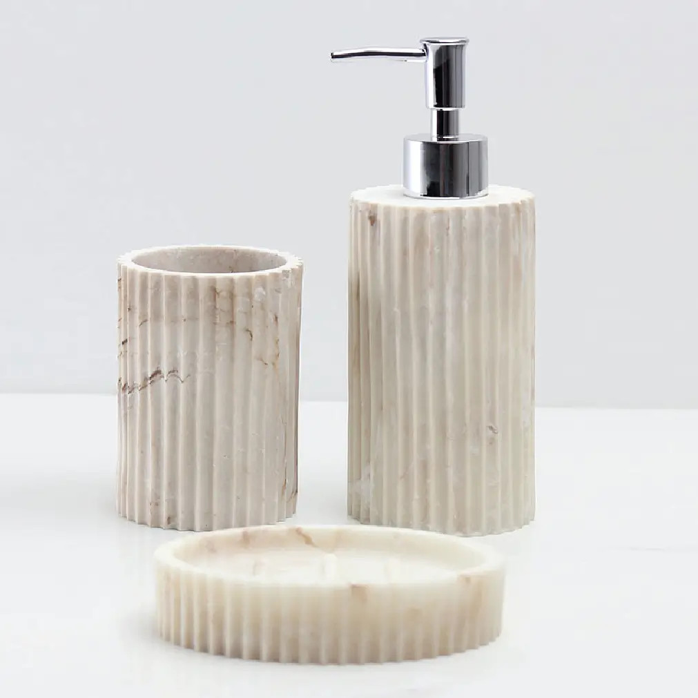 Premium White Resin Bathroom Accessory Set – 3 Piece thumbnail 4