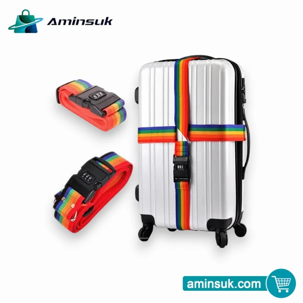 Rainbow Luggage Strap with Combination Lock