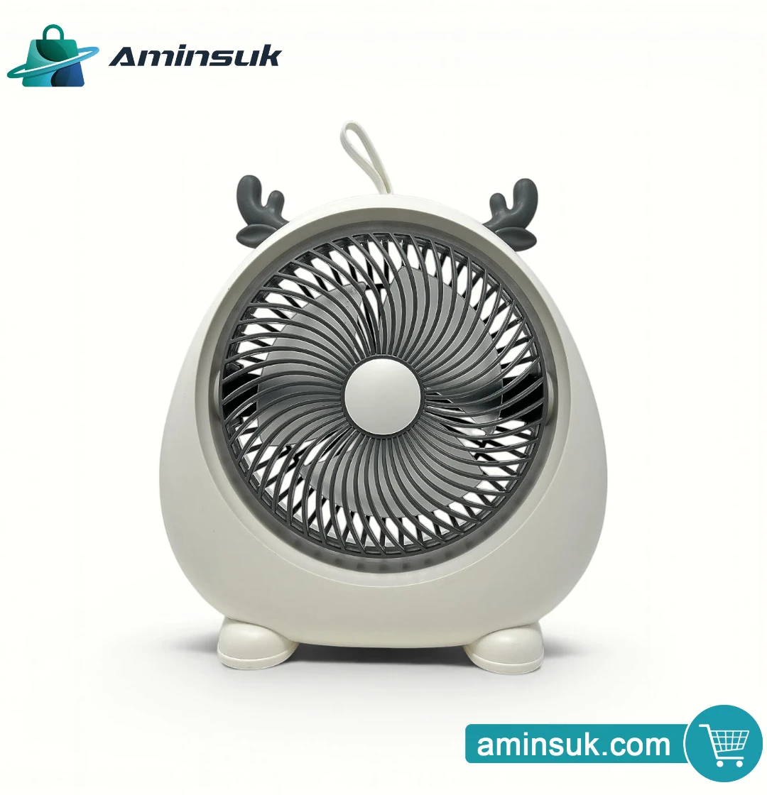 Cute Mini Portable Desk Fan – USB Rechargeable Personal Cooling Fan thumbnail 1