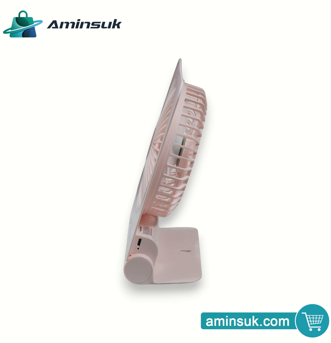 Folding Ultra-Thin Rechargeable Fan | LED Light Portable Table Fan thumbnail 5