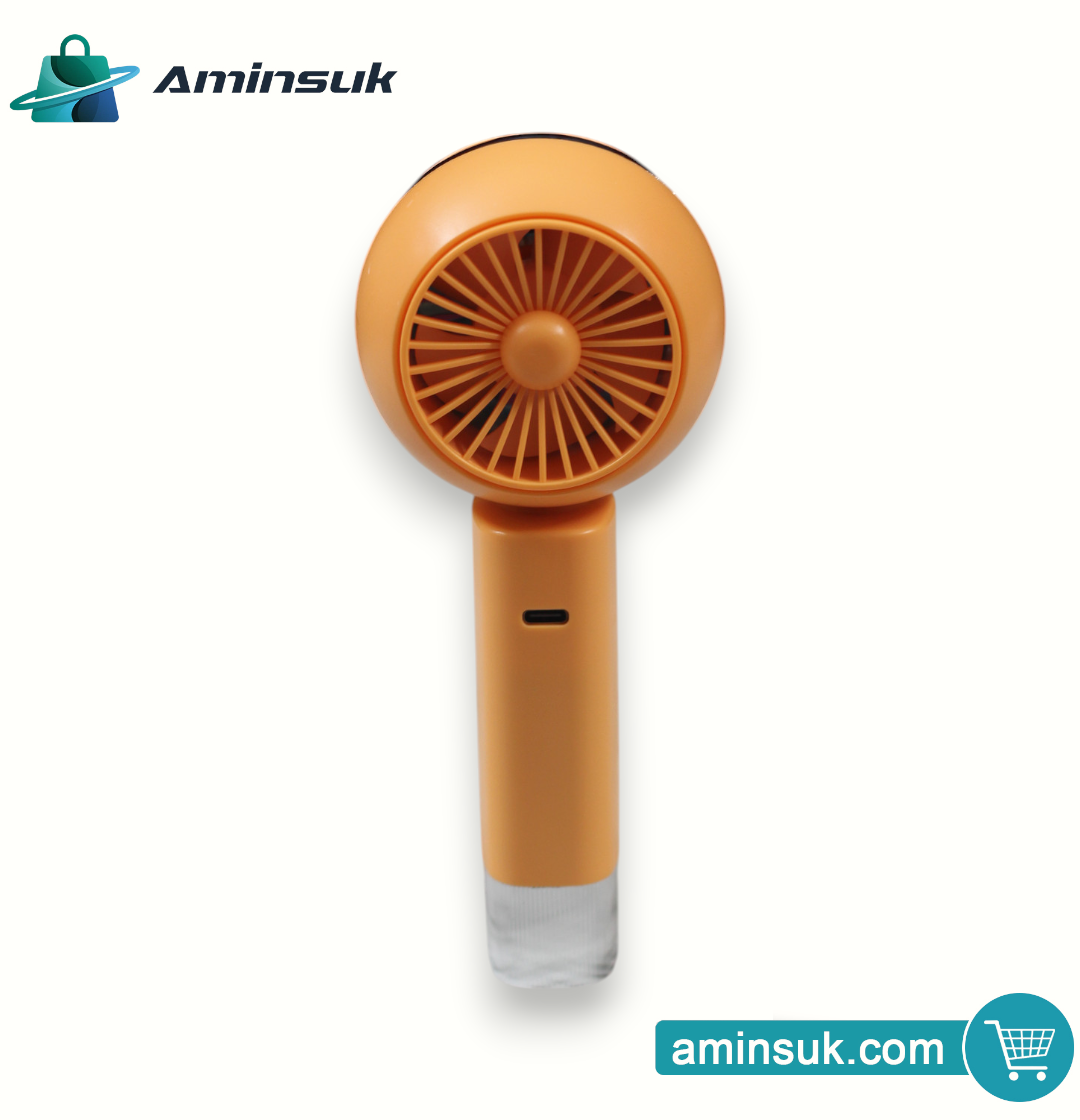 USB Rechargeable Portable Handheld Mini Fan | 3-Speed Cooling Fan with LED Light thumbnail 12
