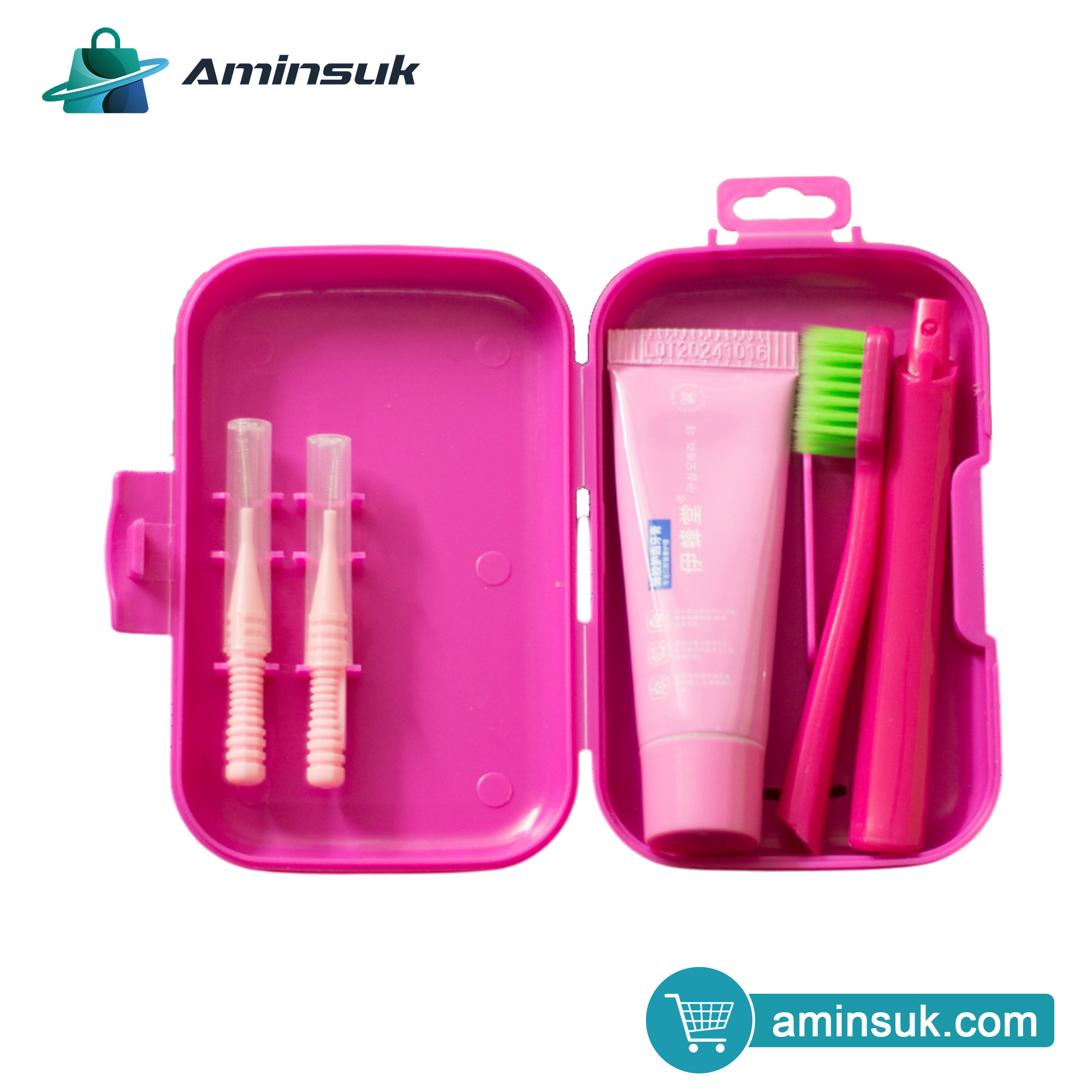 Foldable Toothbrush Set with Toothpaste Tube & Storage Case thumbnail 2