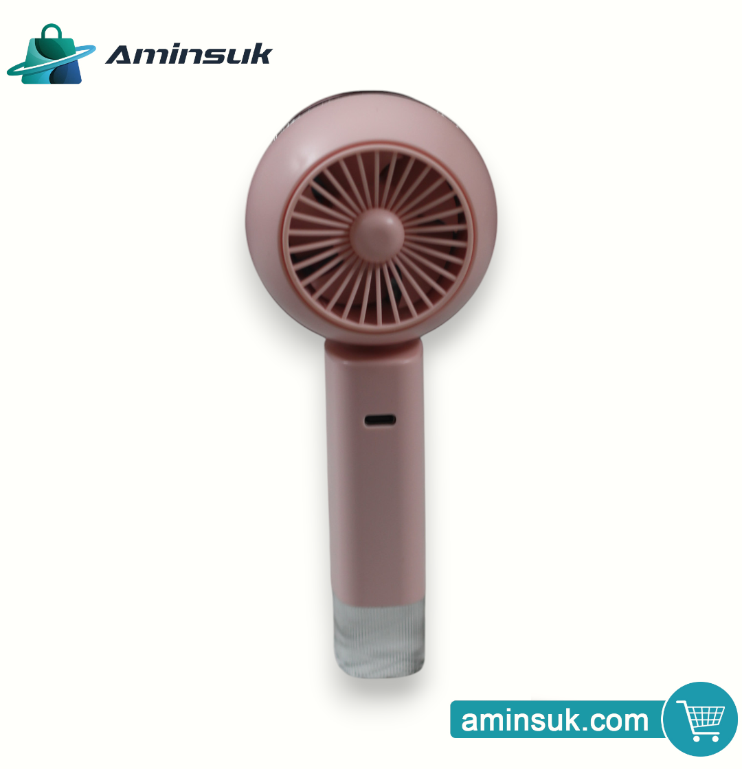 USB Rechargeable Portable Handheld Mini Fan | 3-Speed Cooling Fan with LED Light thumbnail 9