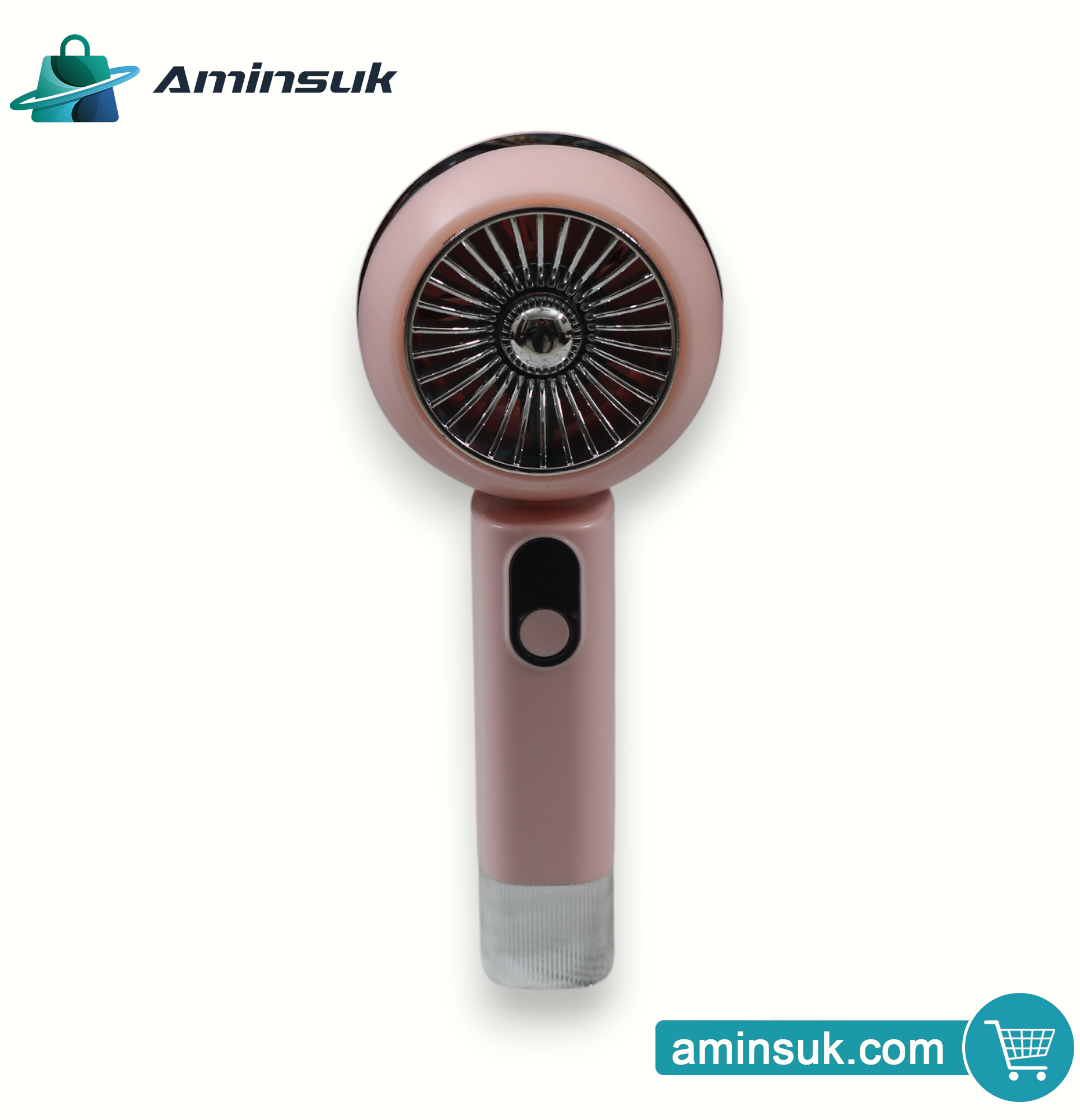 USB Rechargeable Portable Handheld Mini Fan | 3-Speed Cooling Fan with LED Light thumbnail 8