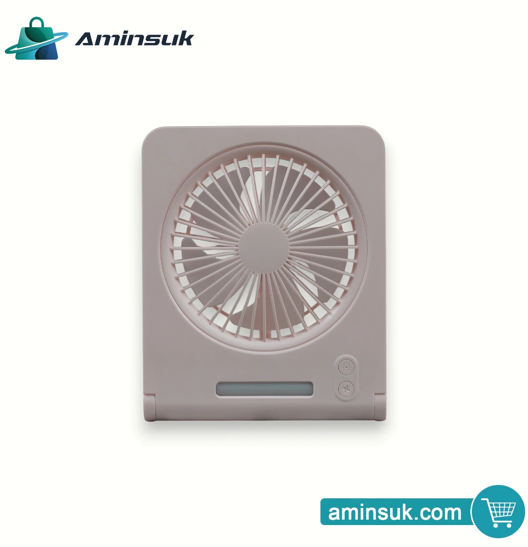 Folding Ultra-Thin Rechargeable Fan | LED Light Portable Table Fan thumbnail 4