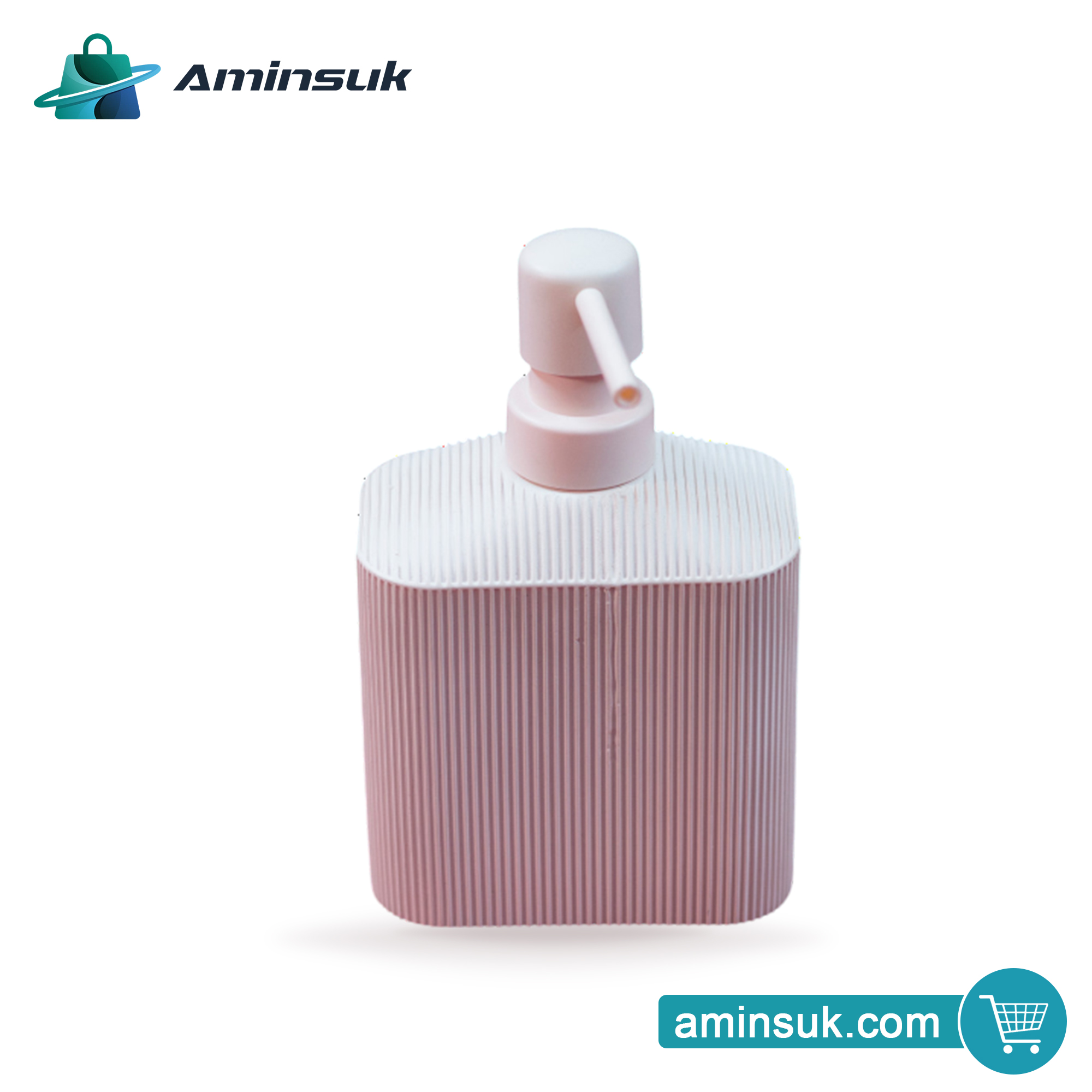 Ribbed Design Liquid Soap Dispenser – Pink & Black | thumbnail 5
