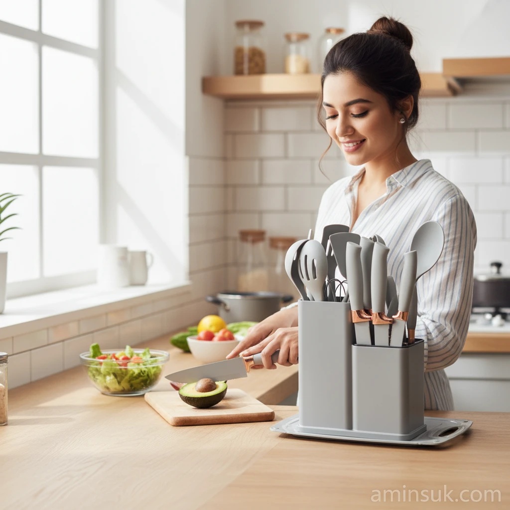 Premium Silicone Kitchen Utensil Set, Best price in Bangladesh – Aminsuk WoodPro Kitchen Tools thumbnail 2