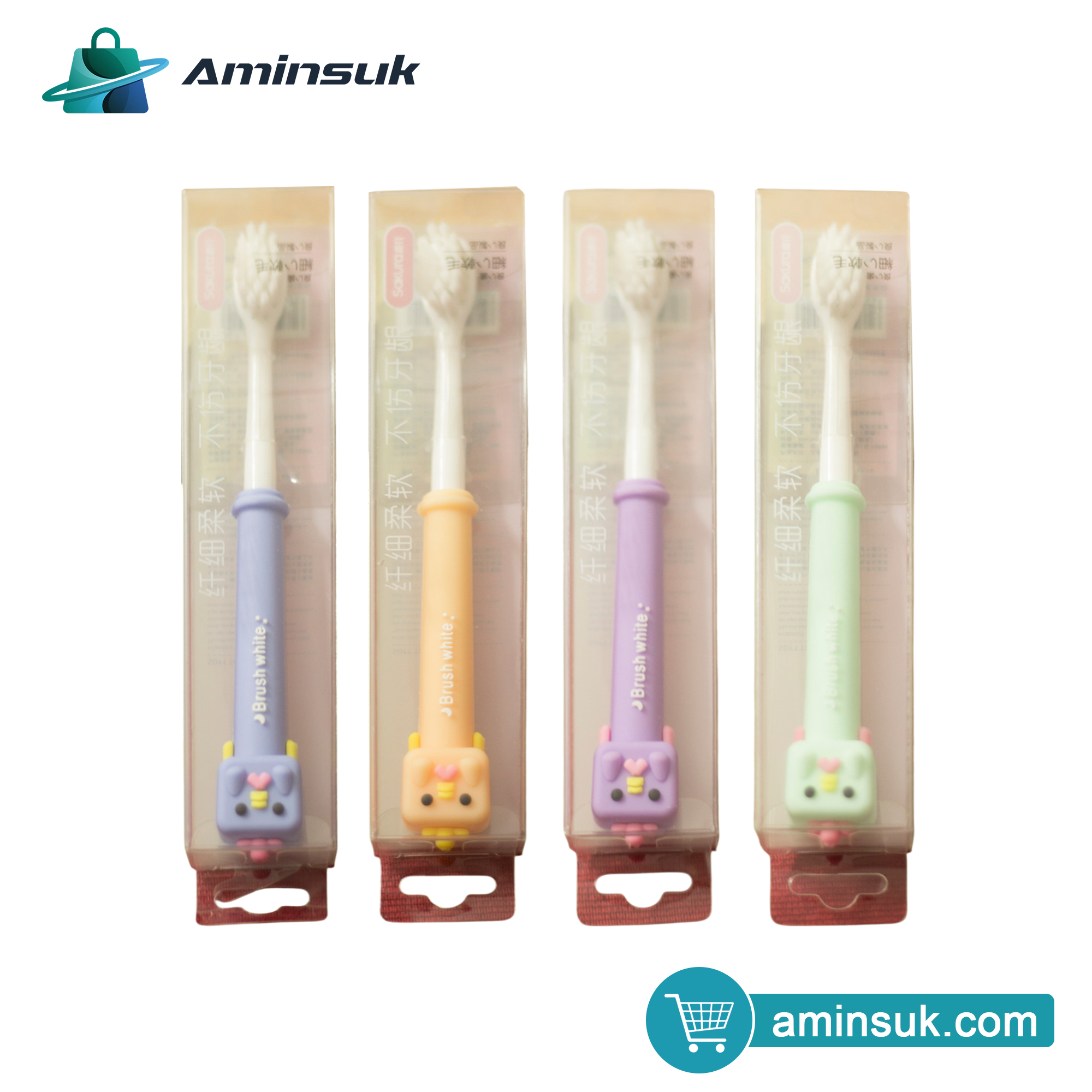 4 Pcs Cute Cartoon Ultra Soft Bristle Kids Toothbrush thumbnail 8