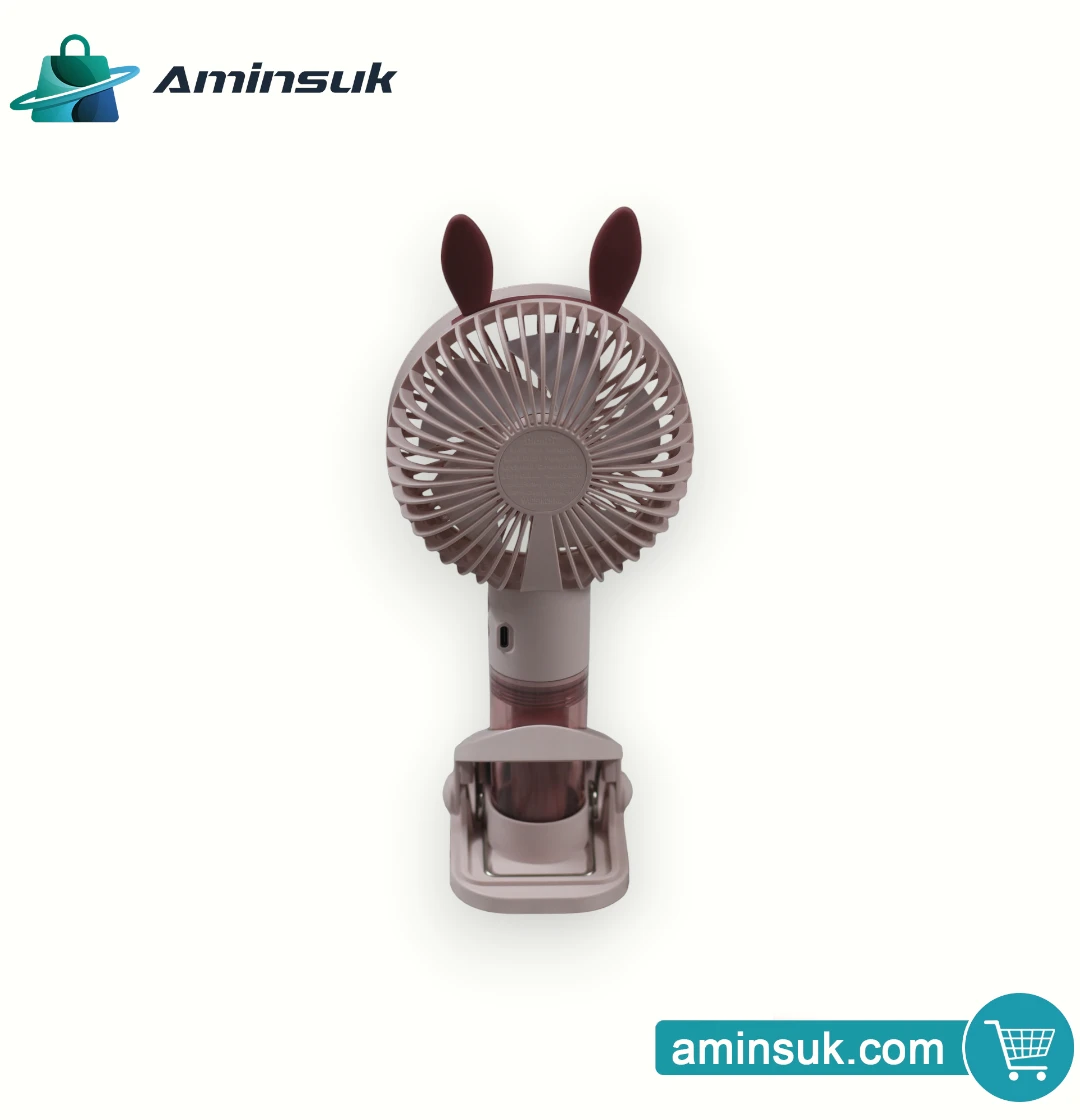 Bunny Ear Portable Mini Fan with Water Mist Spray thumbnail 6