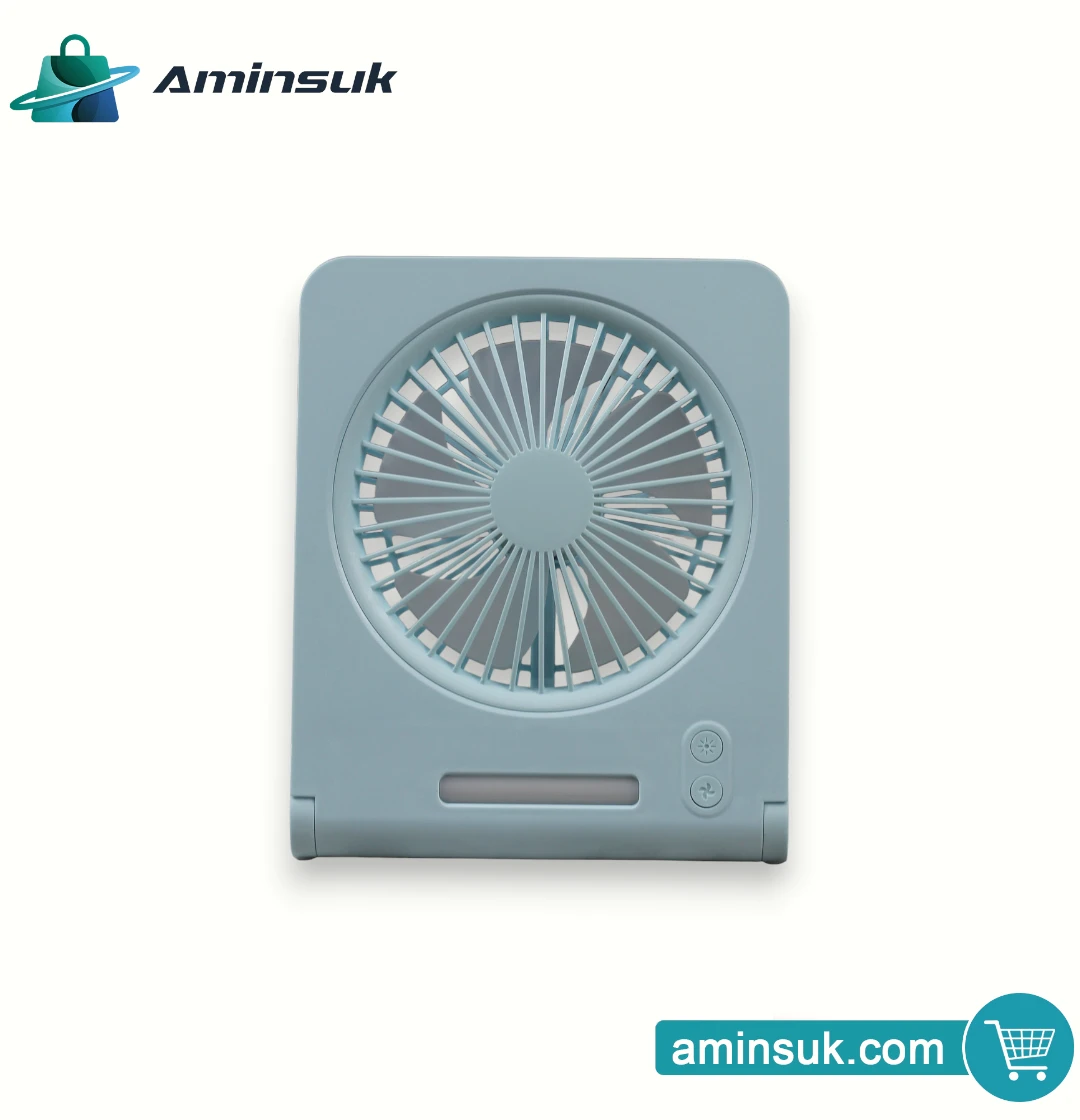 Folding Ultra-Thin Rechargeable Fan | LED Light Portable Table Fan thumbnail 7
