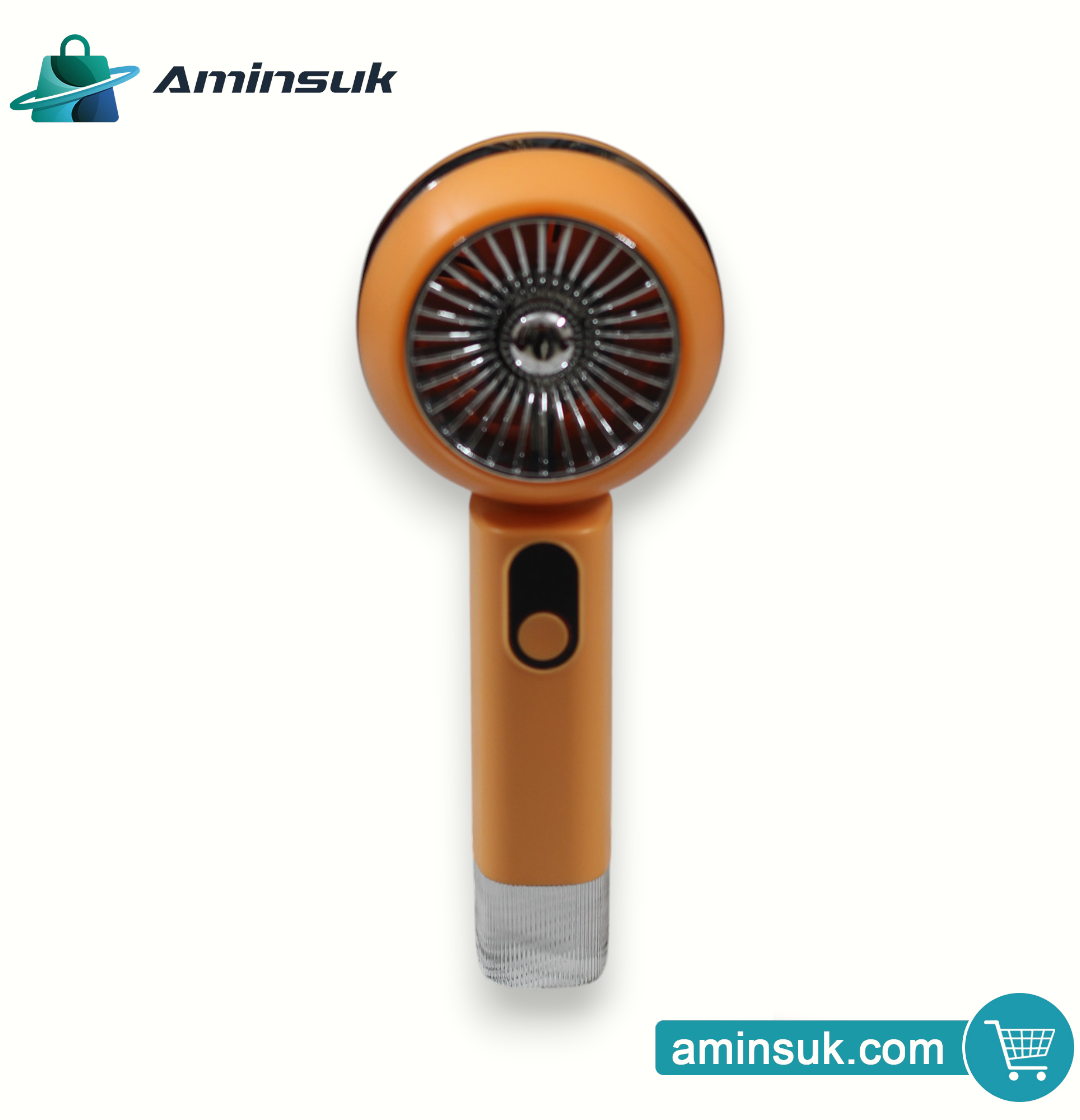 USB Rechargeable Portable Handheld Mini Fan | 3-Speed Cooling Fan with LED Light thumbnail 11