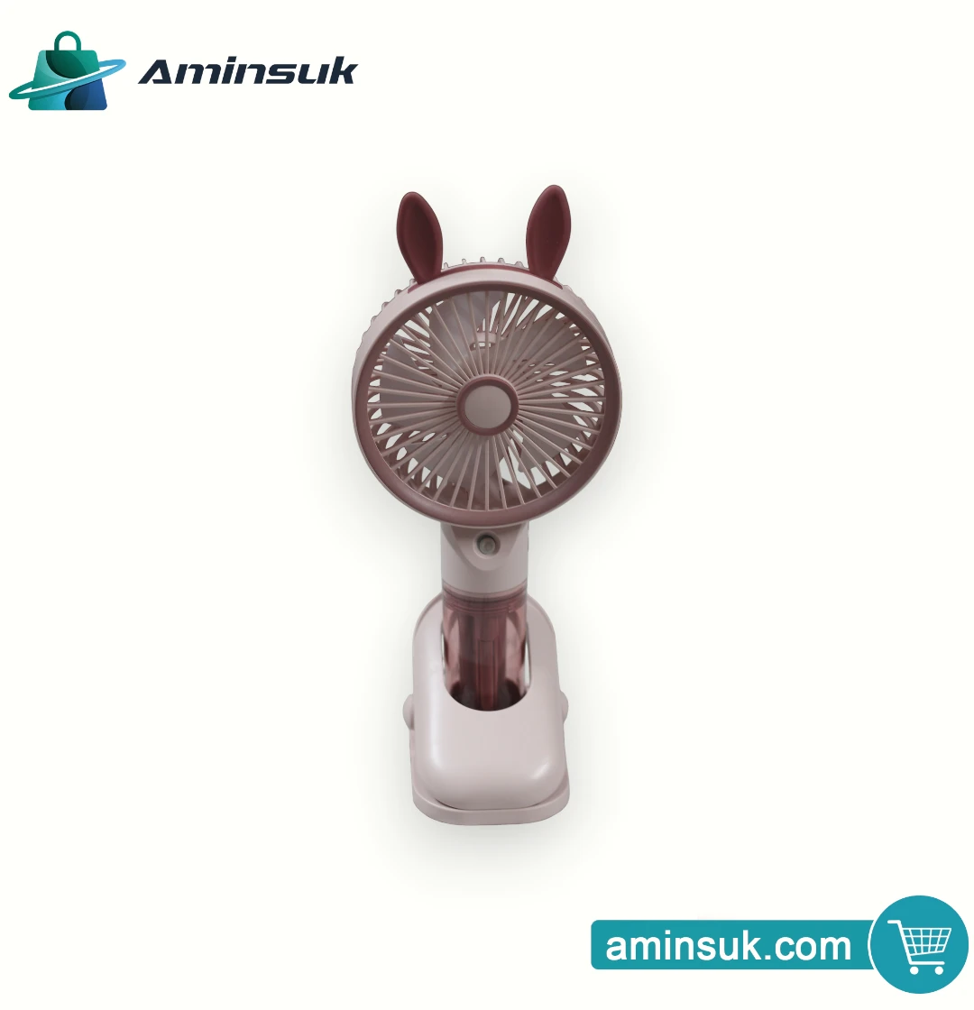 Bunny Ear Portable Mini Fan with Water Mist Spray thumbnail 5