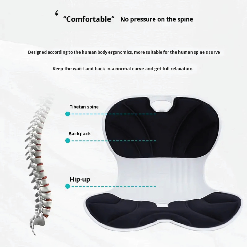 ErgoComfort Lumbar Support Cushion – Premium Memory Foam Back Support (Black) thumbnail 3