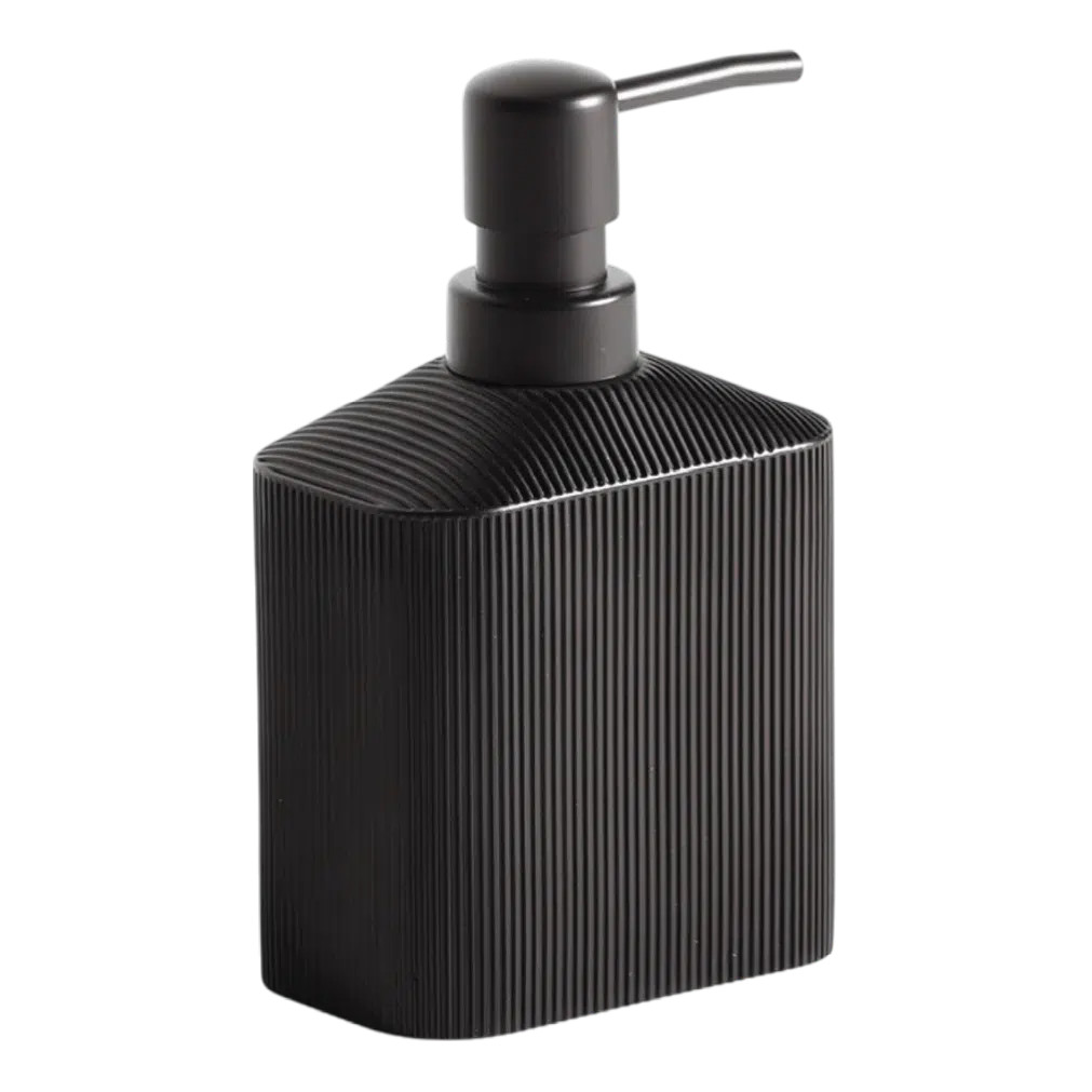 Ribbed Design Liquid Soap Dispenser – Pink & Black | thumbnail 2