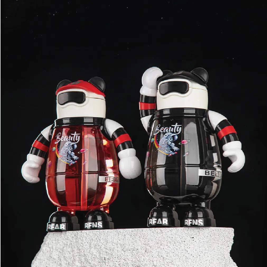 Cute Bear Water Bottle 700ml BPA Free Leakproof Kids Straw Bottle Premium thumbnail 8