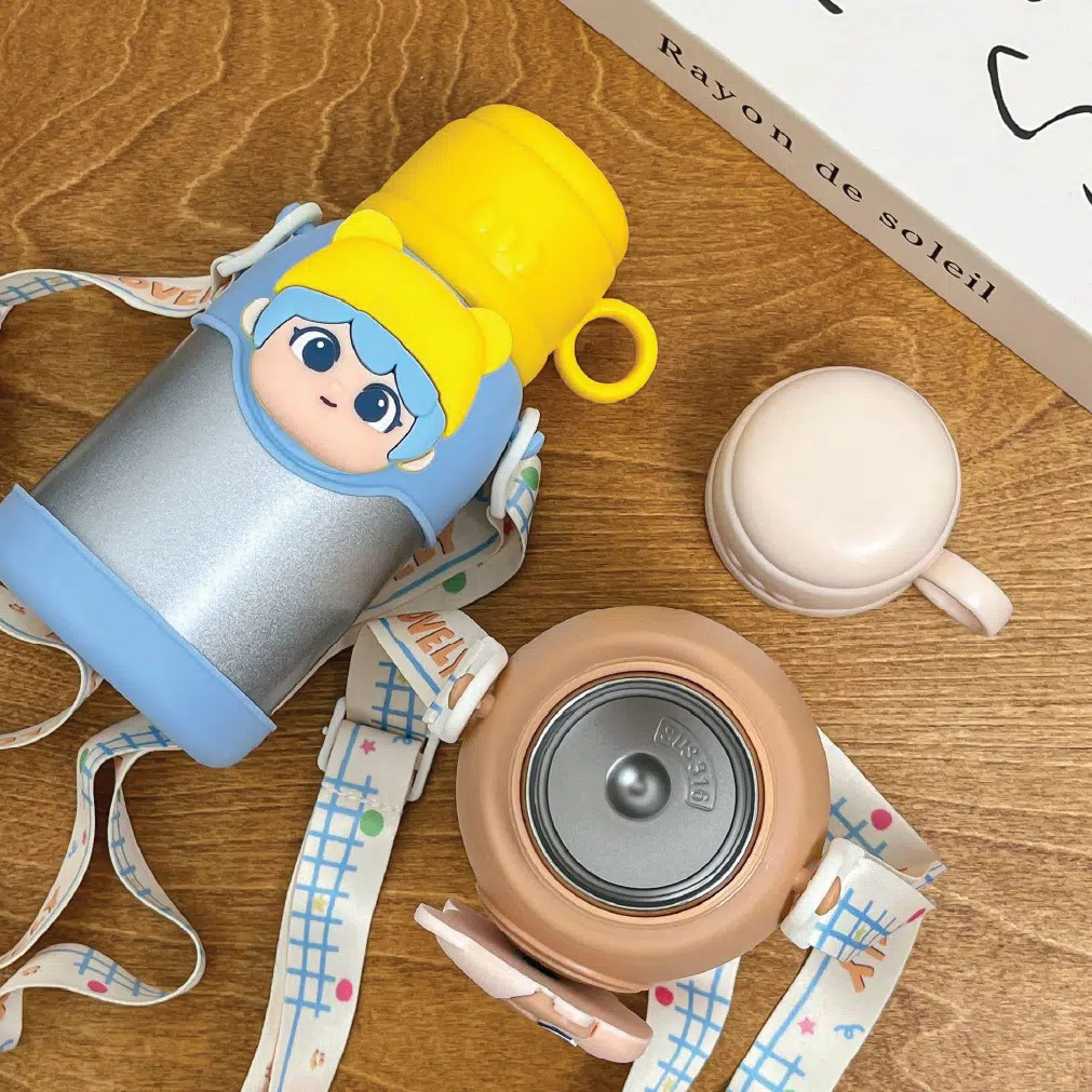 Kids Thermos Bottle 316 Stainless Steel – Leakproof Straw Cute thumbnail 5