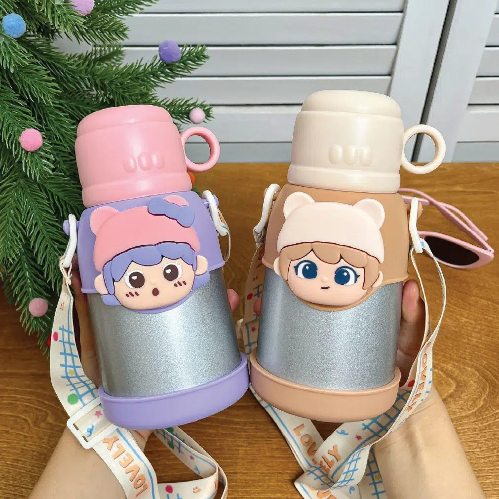 Kids Thermos Bottle 316 Stainless Steel – Leakproof Straw Cute thumbnail 6