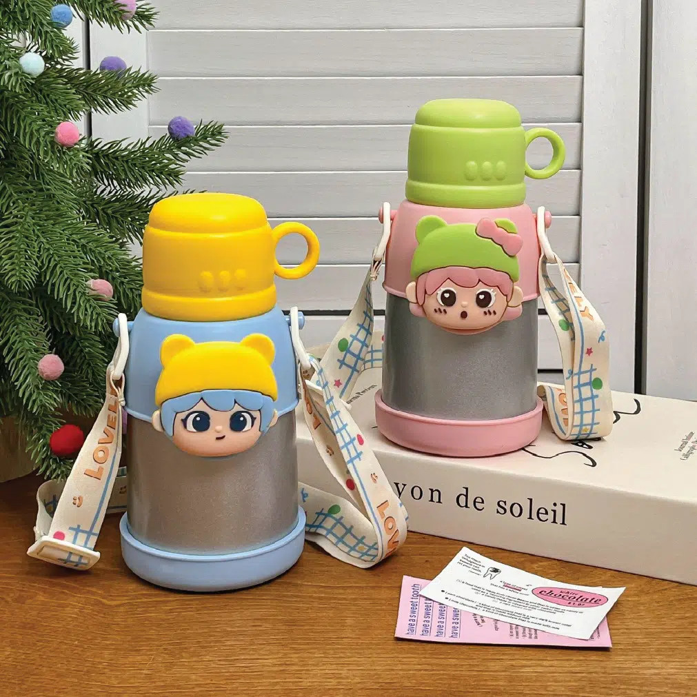 Kids Thermos Bottle 316 Stainless Steel – Leakproof Straw Cute thumbnail 7