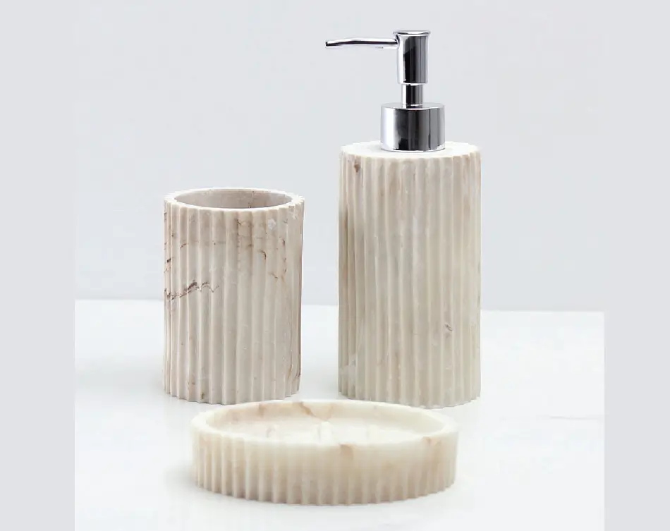 Ultra White Modern Resin Bathroom Set