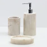 Premium White Resin 3-Piece Bathroom Accessory Set by Aminsuk