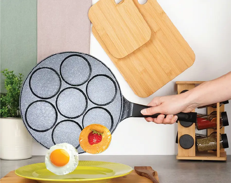 Aminsuk deluxe non-stick 7-hole breakfast frying pan
