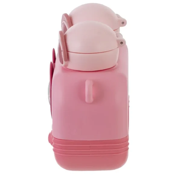 Kids straw water bottle with bear camera cartoon design