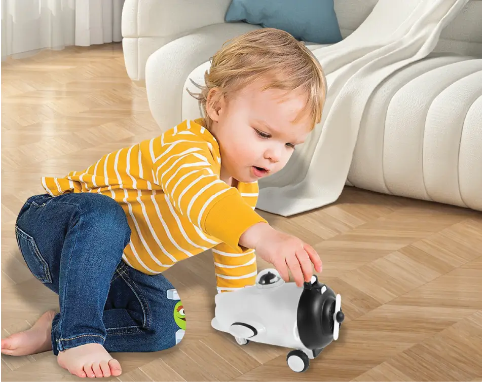 Cartoon airplane kids water bottle with straw